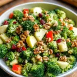 Brokkoli-Salat mit Apfel und Paprika (roh und vegan)