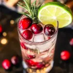Cranberry Gin and Tonic with Rosemary