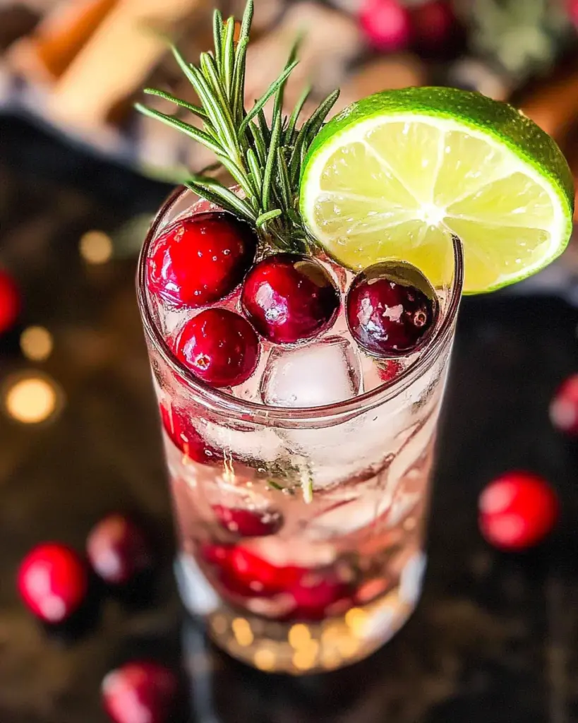Cranberry Gin and Tonic with Rosemary