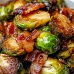 Crispy Brussels Sprouts with Maple Bacon Glaze delight!