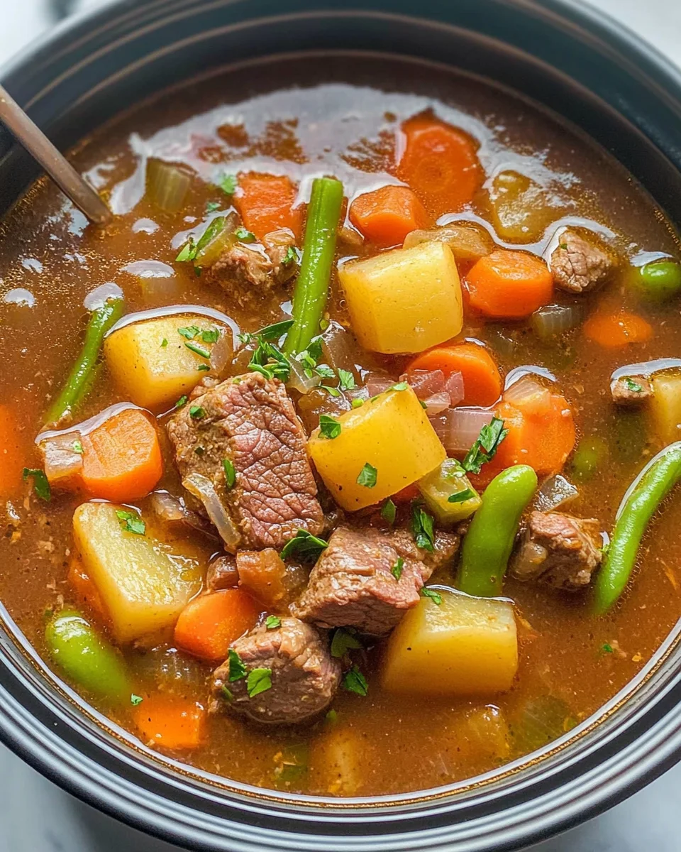Crockpot Vegetable Beef Soup (full of flavor!)