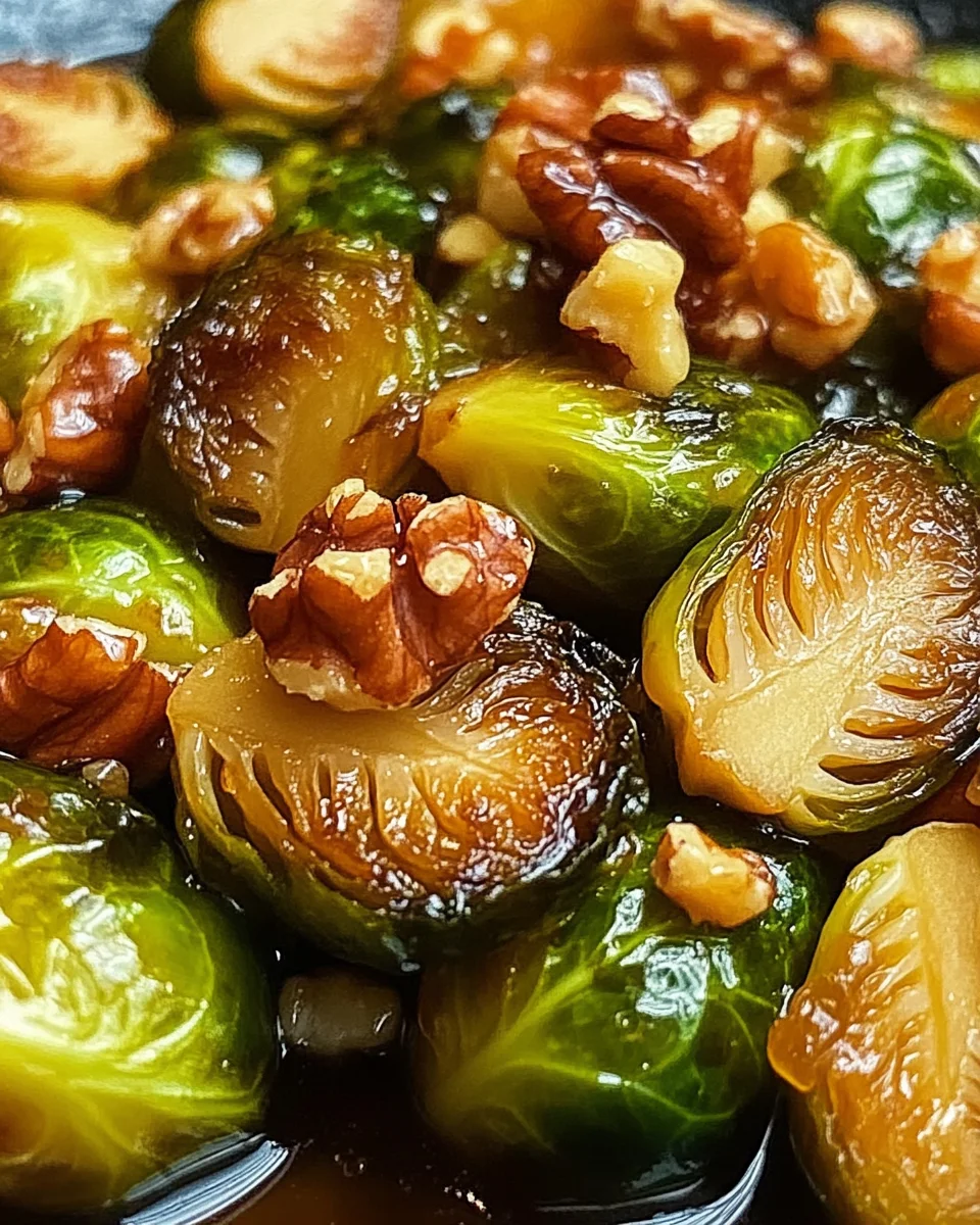 Gerösteter Rosenkohl mit Walnüssen und Honig