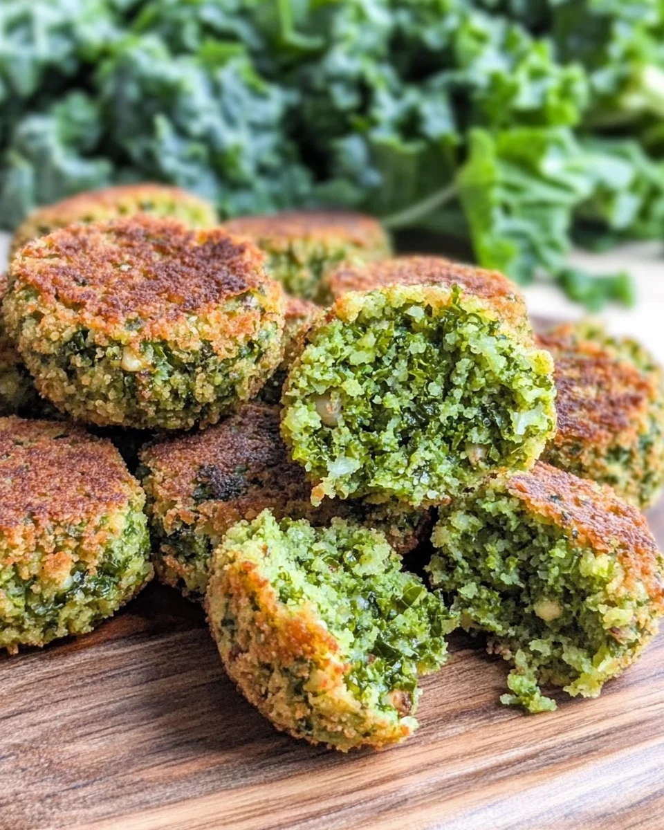 Grüne Falafel mit Blattkohl