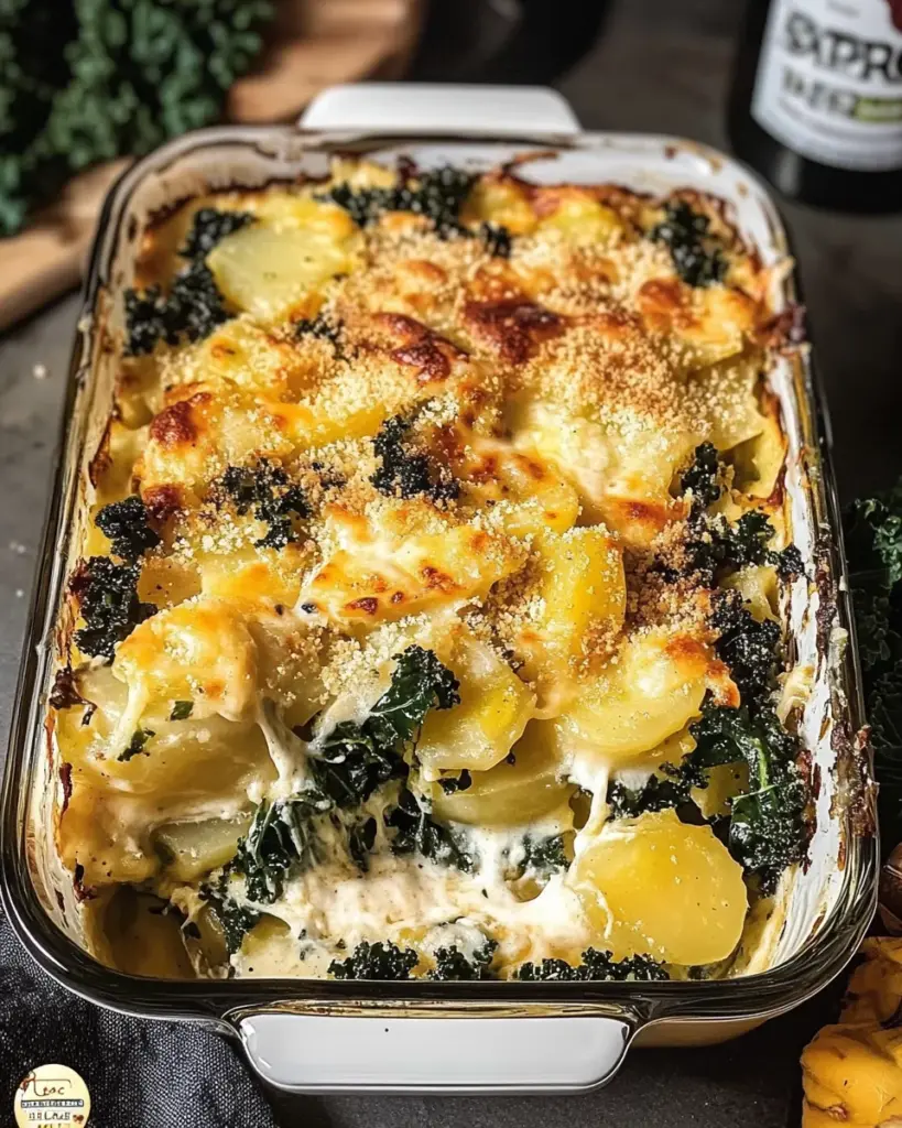 Kartoffel-Grünkohl-Auflauf mit Käse