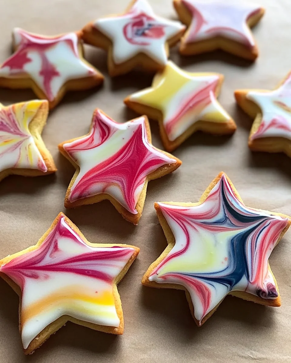 Punschsterne – wunderschöne Plätzchen mit Marmorglasur