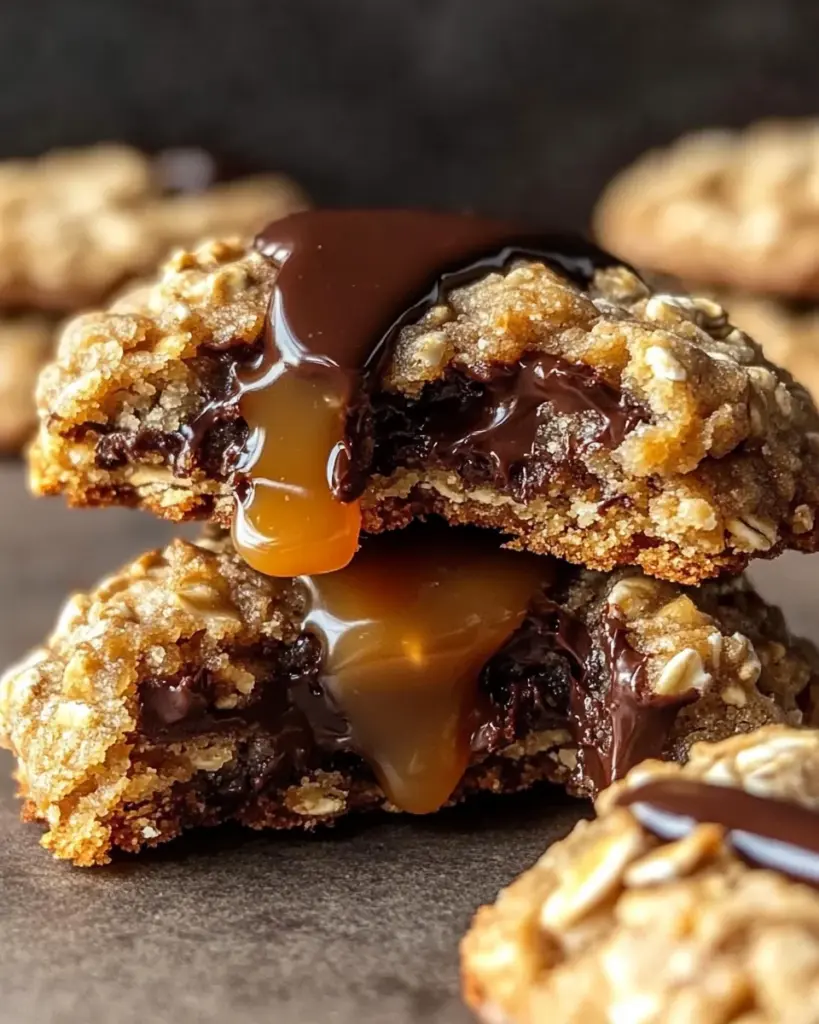 Saftige Karamell-Haferflocken-Cookies