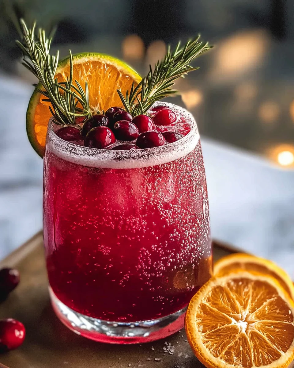 Sparkling Cranberry Rosemary Cocktail - Alrightwithme