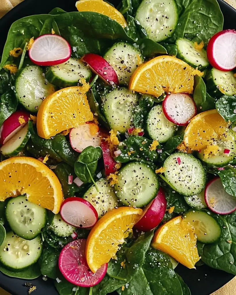 Vitaminreicher Spinatsalat mit Honig-Senf-Dressing