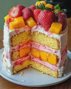 Erdbeer-Mango-Split-Cake